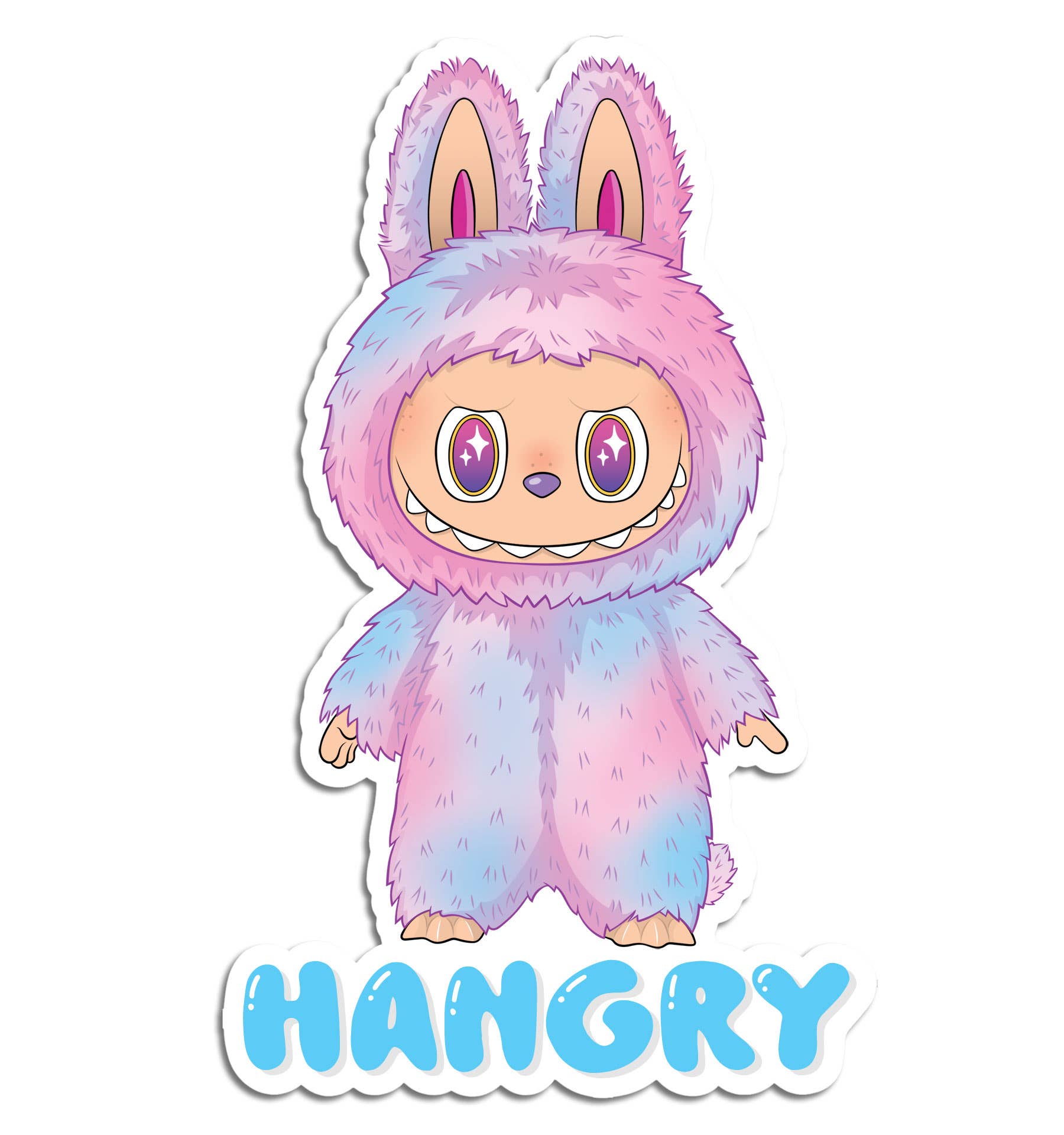 Labubu Hangry Die Cut Sticker