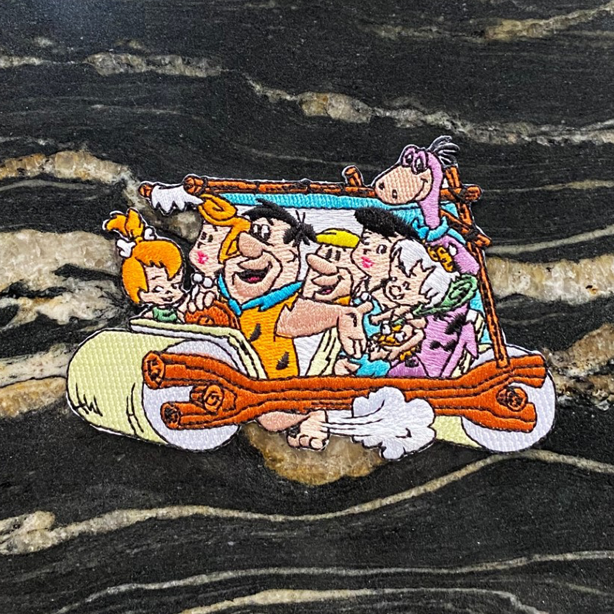 The Flintstones Riding in Car Patch