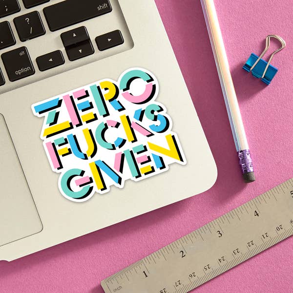 Zero Fucks Given Die Cut Sticker