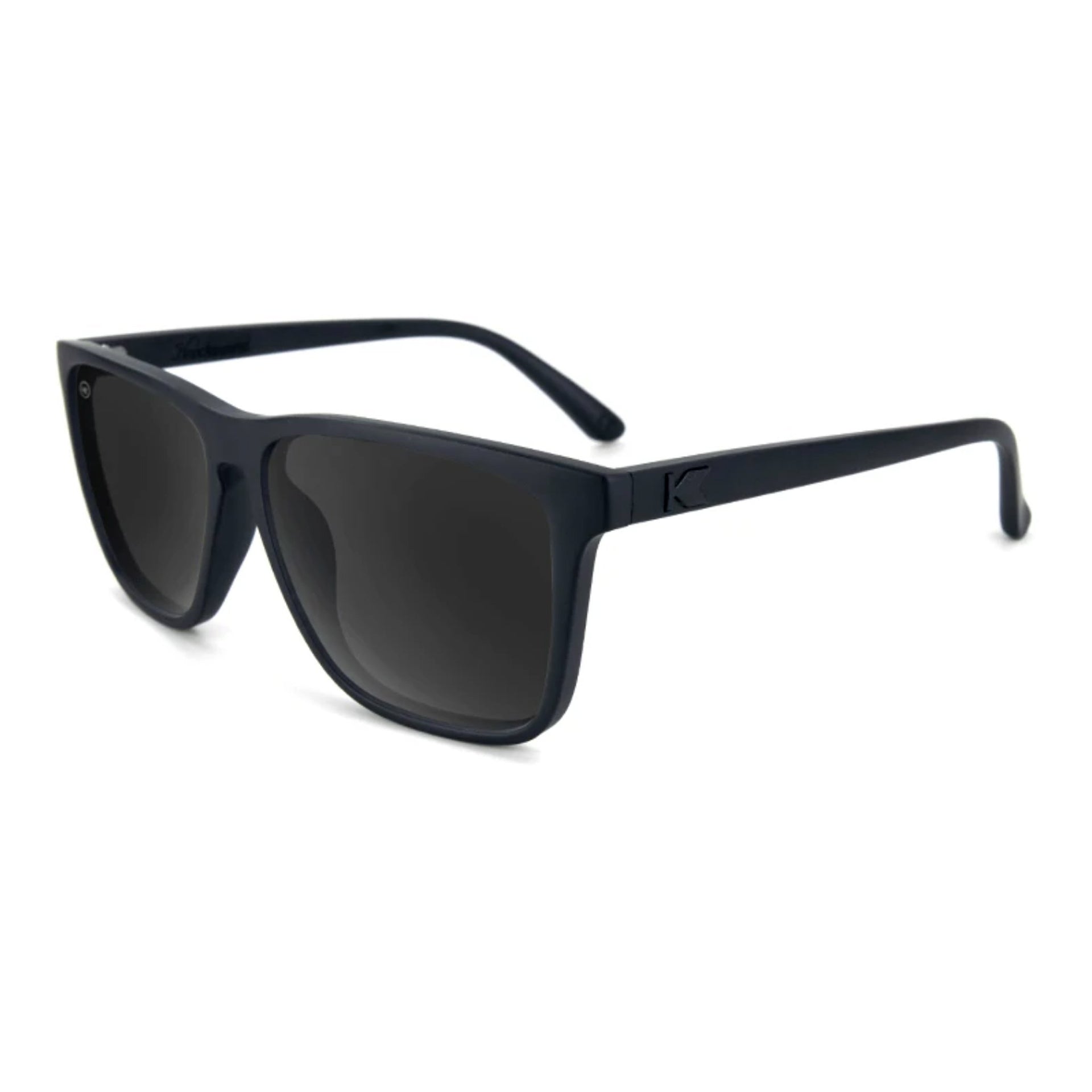 KnockAround Fast Lanes Sunglasses, Matte Black on Black/Smoke Lenses, Polarized