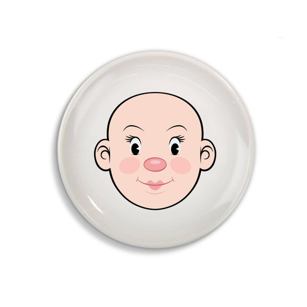 Lady Food Face Ceramic Dinner Plate - [aka]